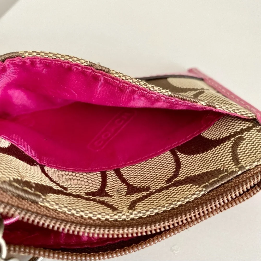 Coach Monogram Pink Leather Cardholder